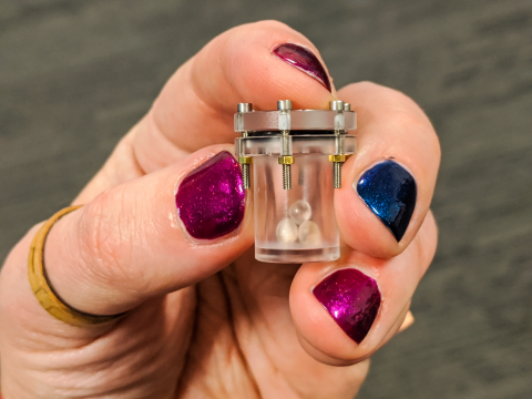 Assembled pocket, showing scale Assembled pocket, showing scale